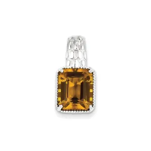 Sterling Silver Whiskey Quartz Pendant