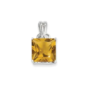 Sterling Silver Whiskey Quartz Pendant