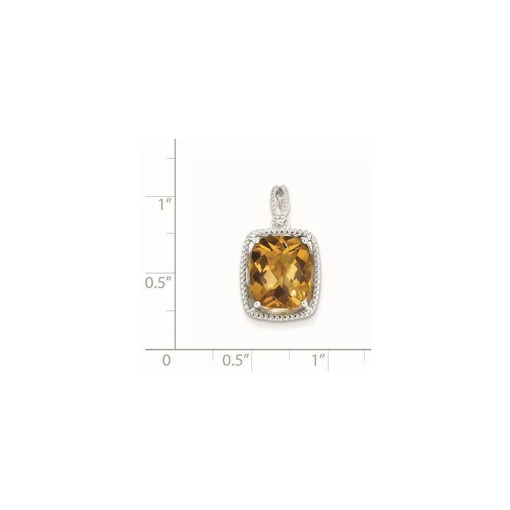Sterling Silver Whiskey Quartz Pendant