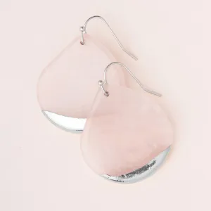 Stone Dipped Teardrop Earrings: Rose Quartz