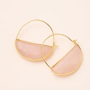 Stone Prism Hoop: Rose Quartz/Gold