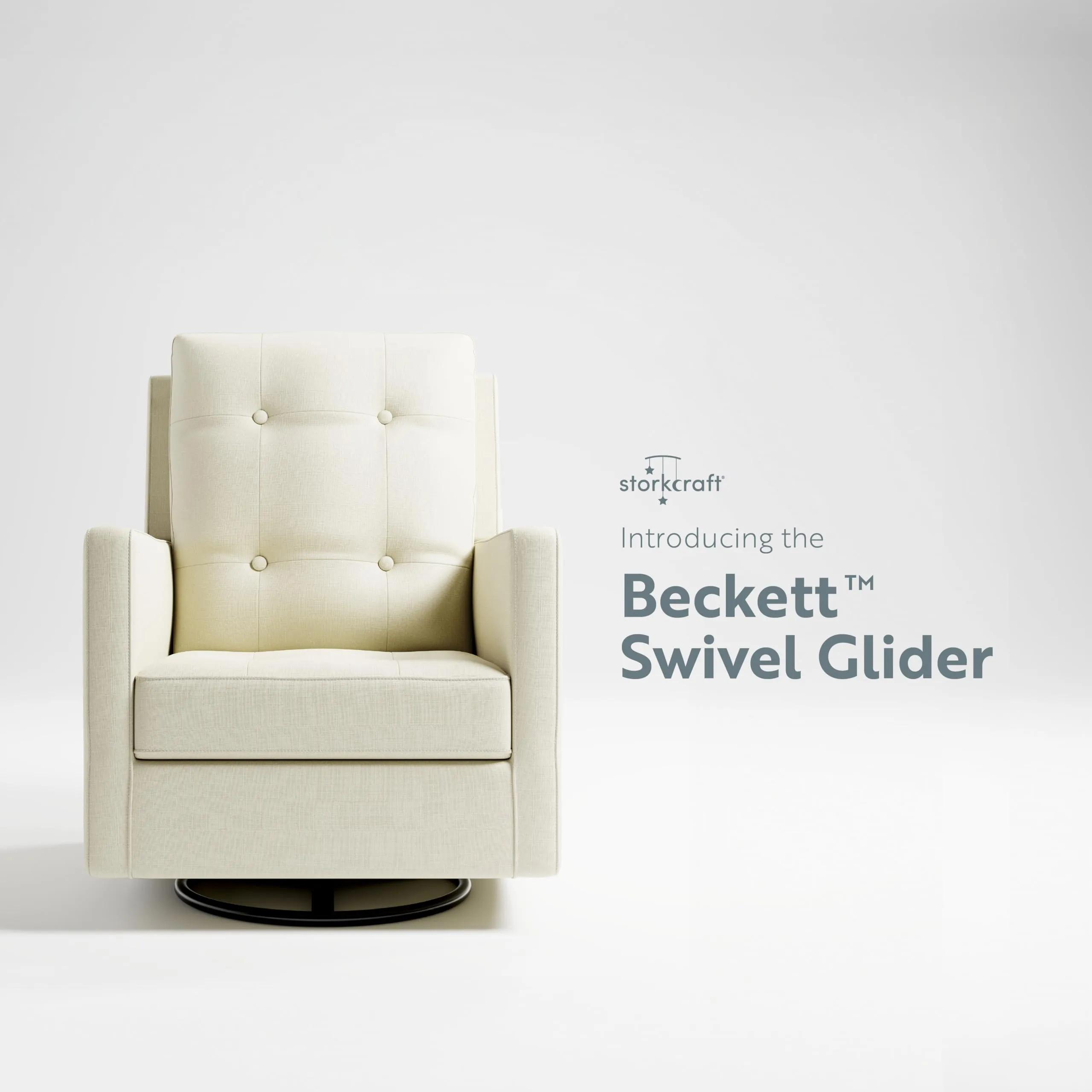 Storkcraft Beckett Spaces Swivel Glider Nursery Chair (Pearl)
