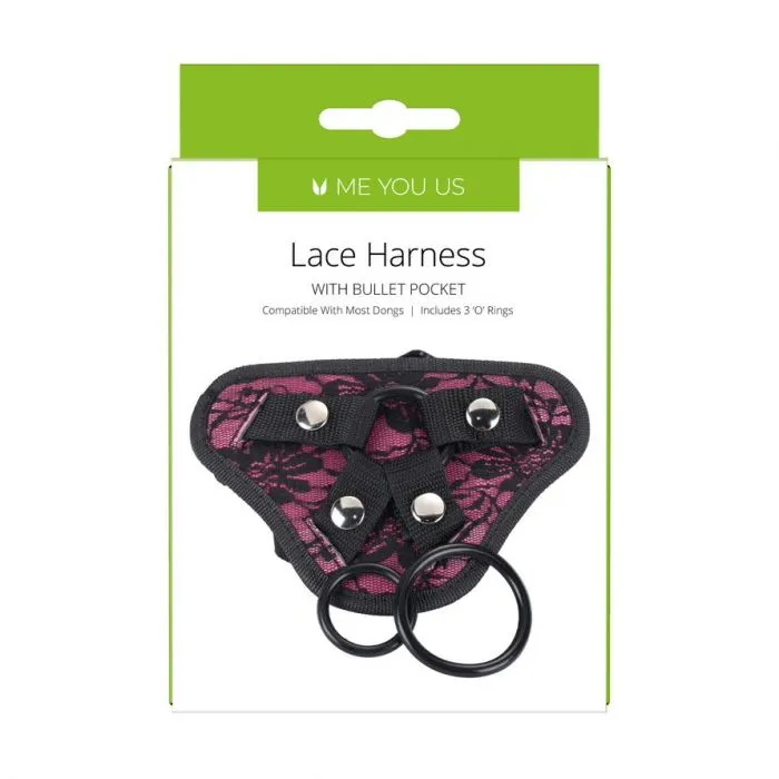 Strap on Harness with Lace - Adjustable with Multiple Sized-Rings