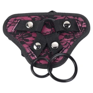Strap on Harness with Lace - Adjustable with Multiple Sized-Rings