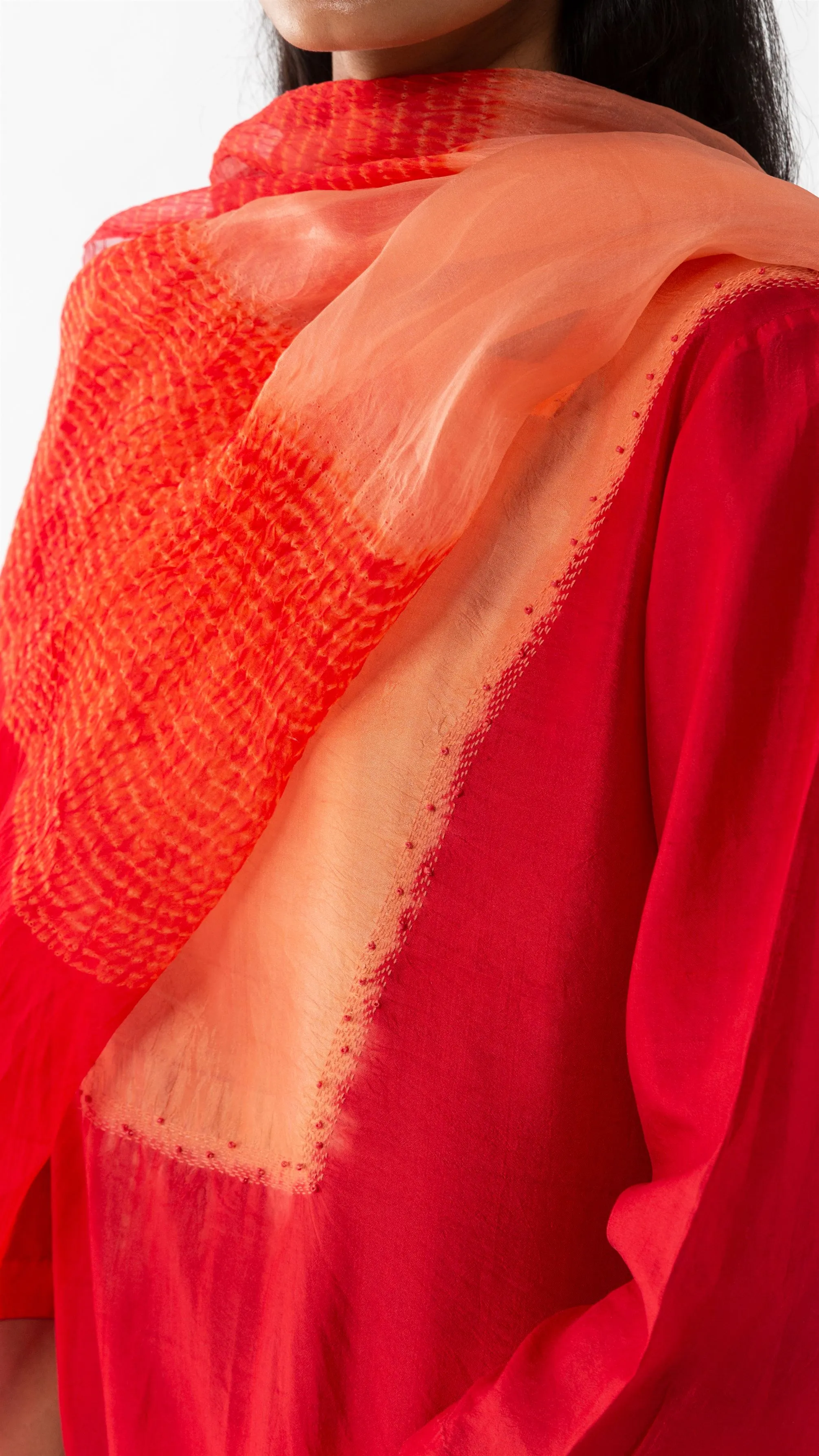 Studio Medium   I   Shibori Ambonnay CHORD CO-ORD - PEACH/REDPOL 07