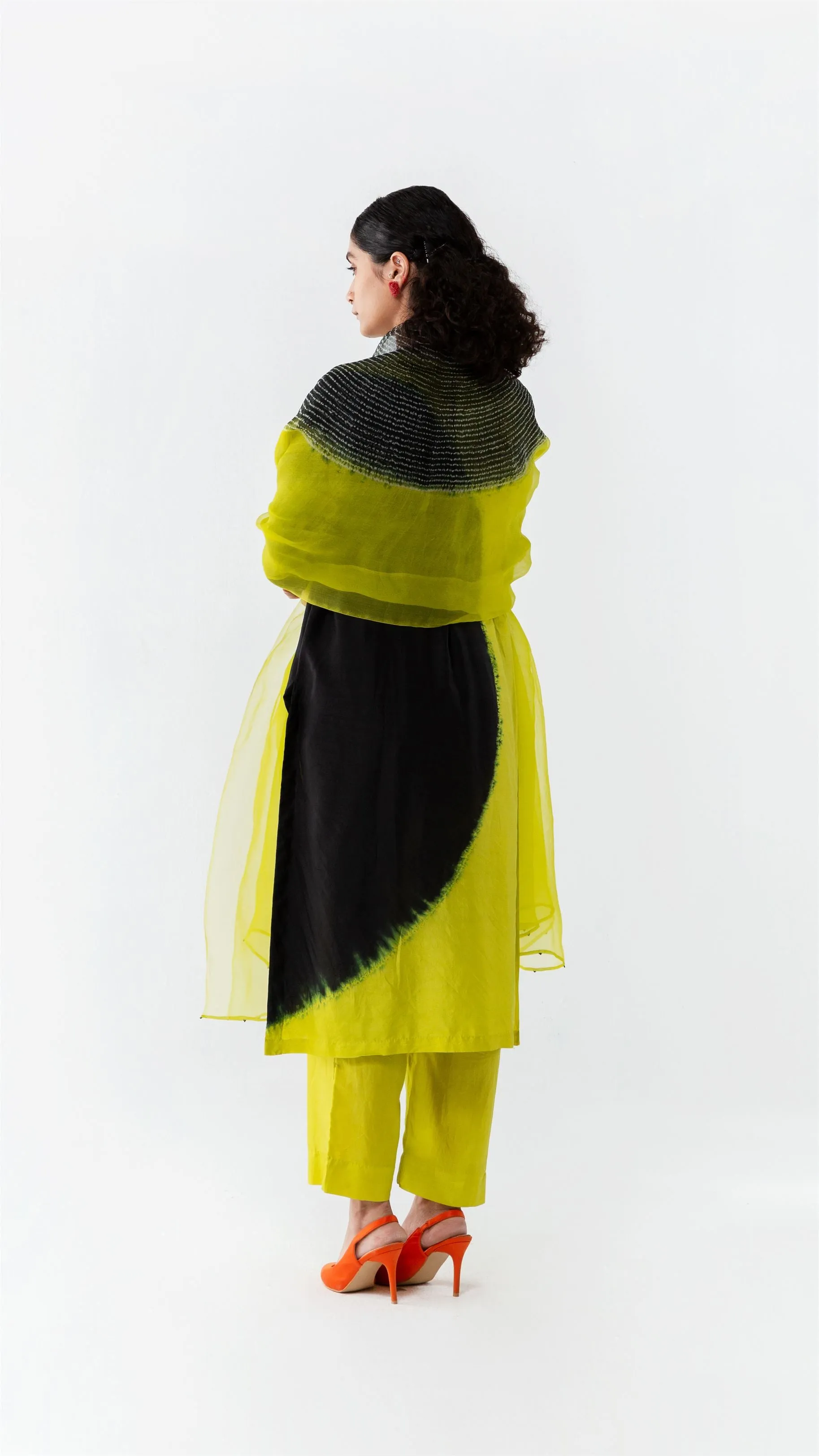 Studio Medium   I   Shibori Cointreau POLKA CO-ORD - BLACK/LIMEPOL 14