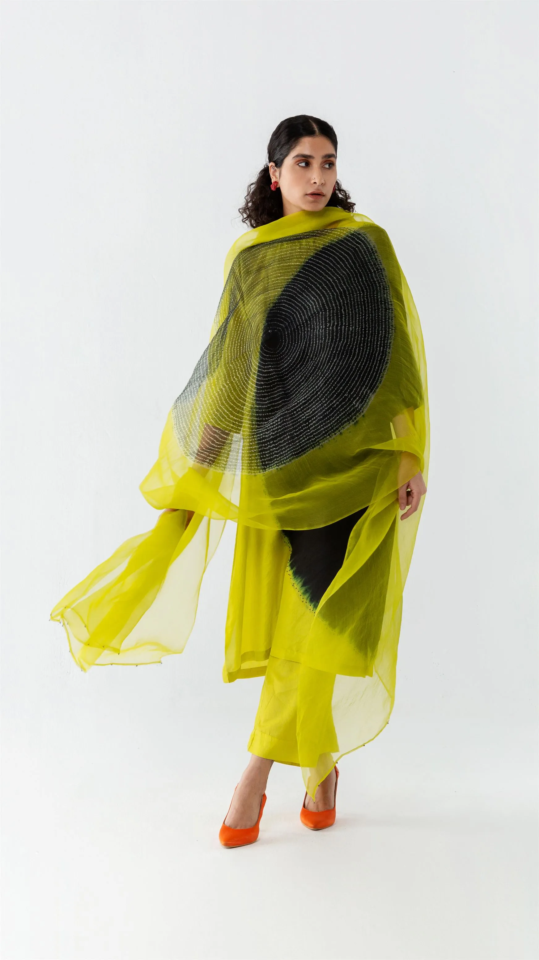 Studio Medium   I   Shibori Cointreau POLKA CO-ORD - BLACK/LIMEPOL 14