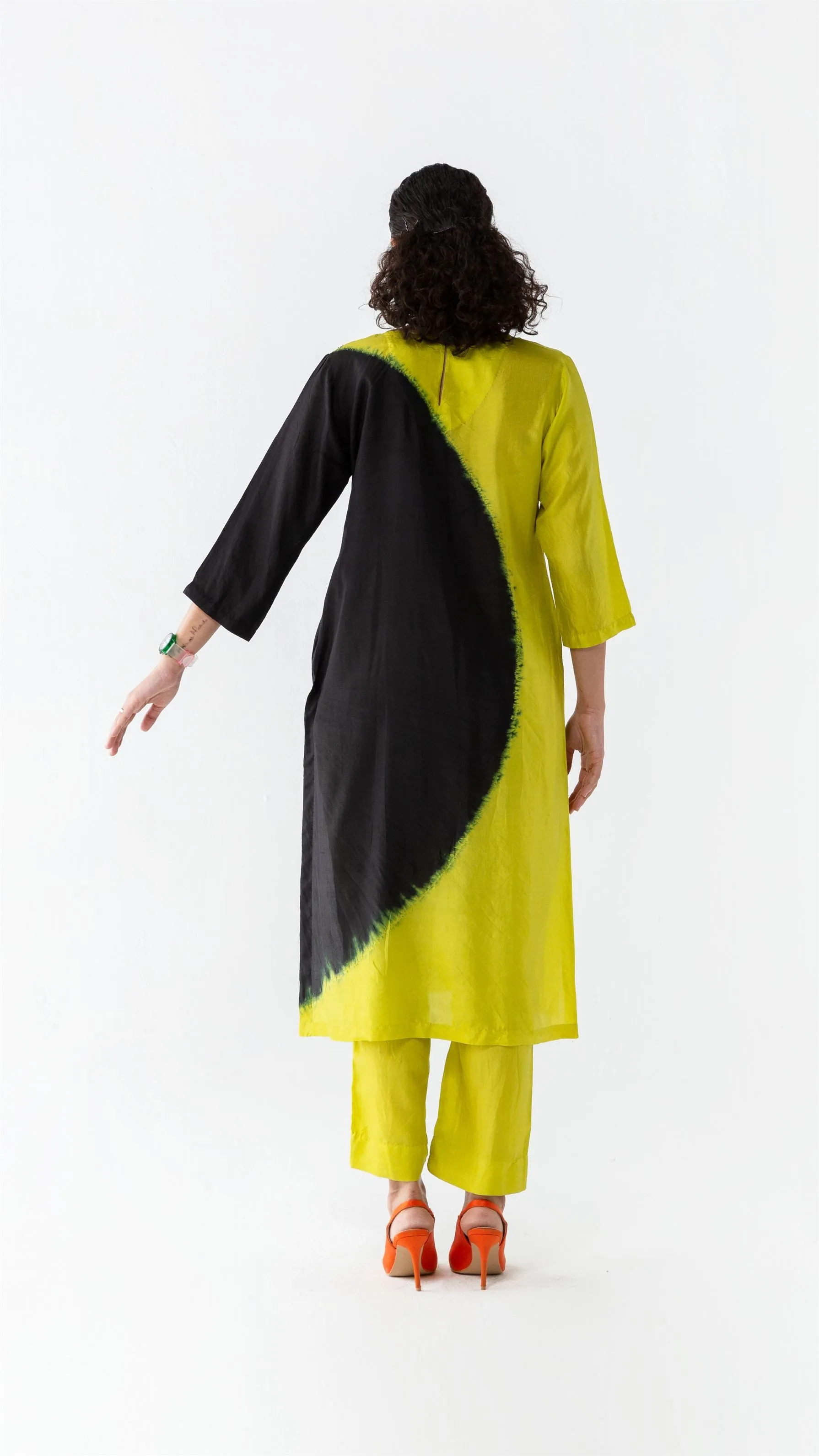 Studio Medium   I   Shibori Cointreau POLKA CO-ORD - BLACK/LIMEPOL 14
