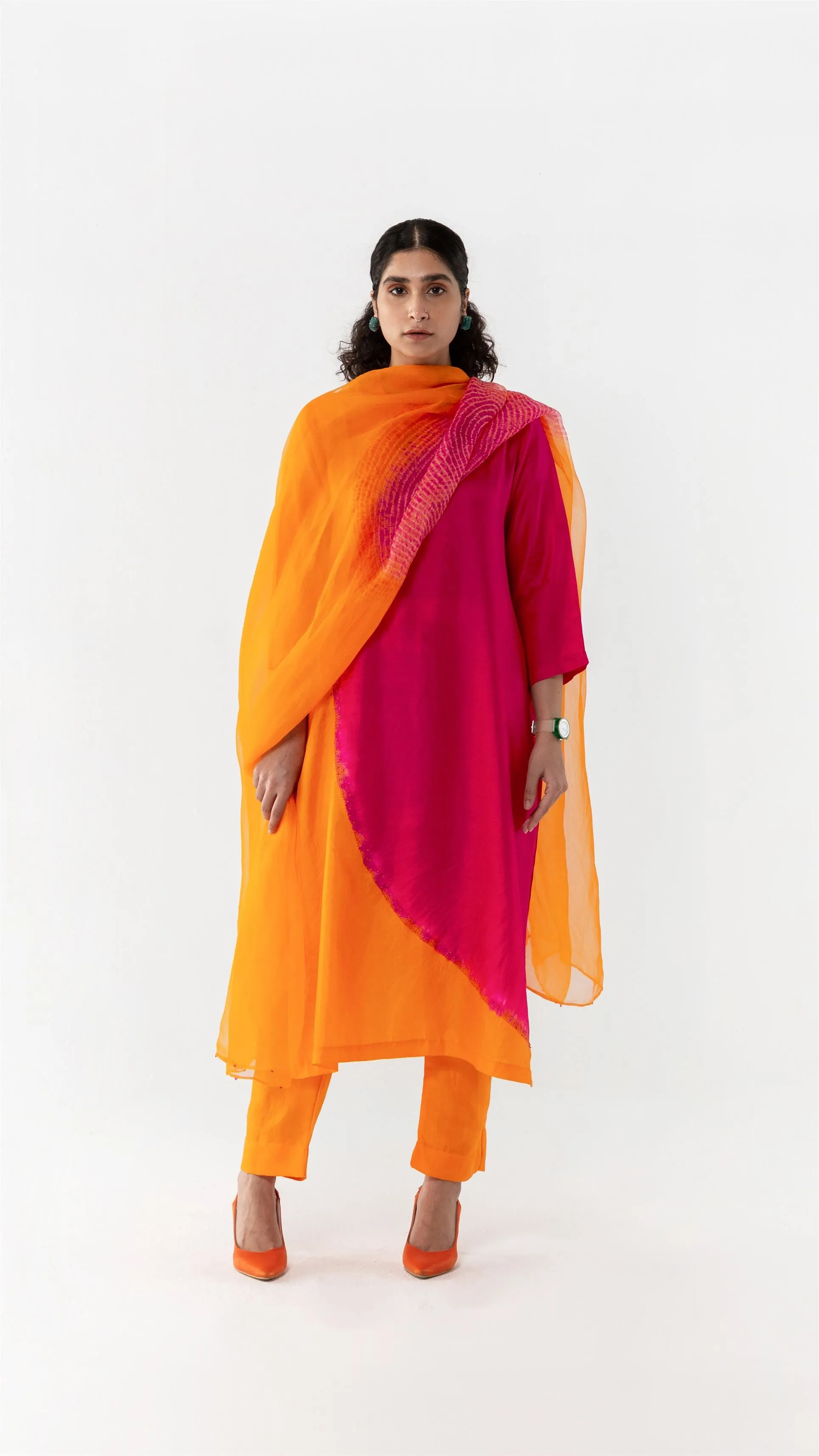 Studio Medium   I   Shibori Mesnil POLKA CO-ORD - ORANGE/PINKPOL 06