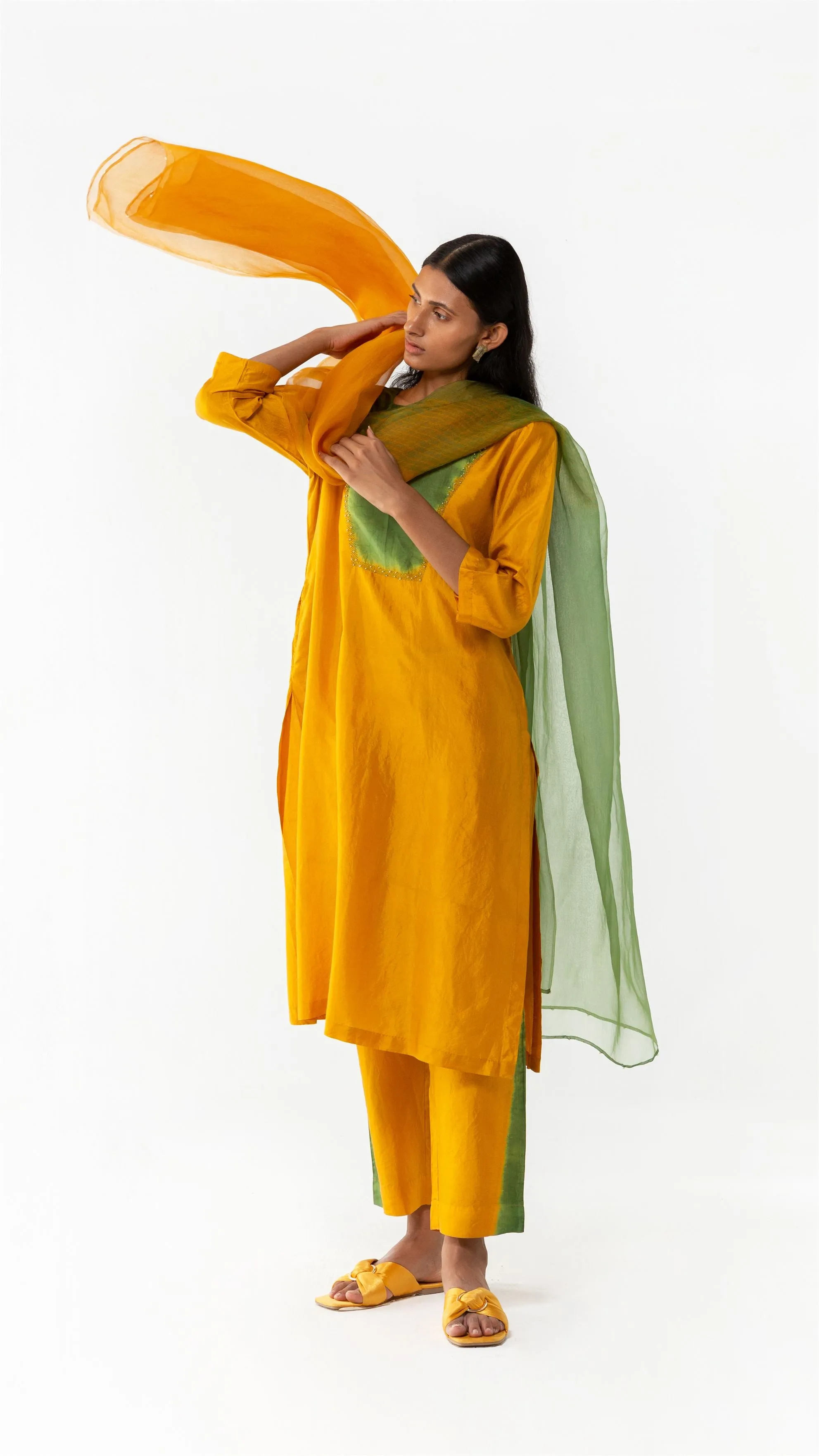 Studio Medium   I   Shibori Pavie CHORD CO-ORD - MUSTARD/GREENPOL 41