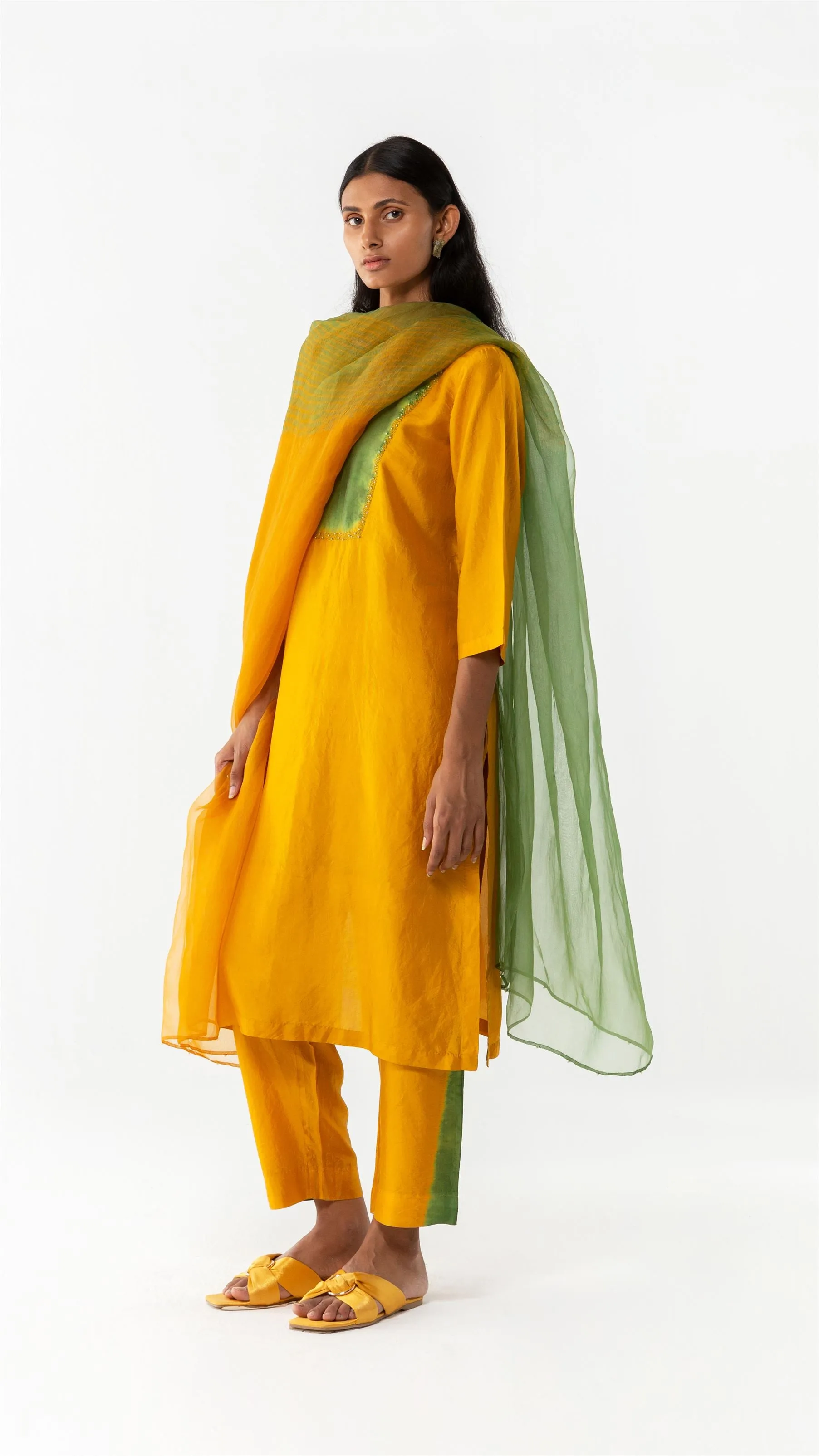Studio Medium   I   Shibori Pavie CHORD CO-ORD - MUSTARD/GREENPOL 41