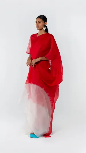 Studio Medium   I   Shibori Romanee POLKA ORGANZA SAREE - REDPOL 04