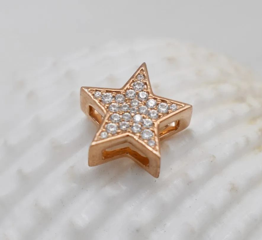 STUNNING REAL DIAMOND STAR CLUSTER MINIMALIST PENDANT | 14K SOLID ROSE GOLD | EVERYDAY DELICATE PENDANT VS/SI I-J COLOR | APRIL BIRTHSTONE
