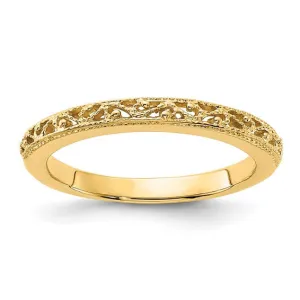 Stunningly Beautiful 14k Gold Filigree Band in Your Choice of Yellow, White or Rose 14k