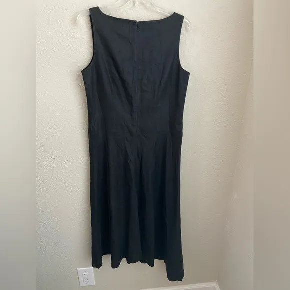 Style &amp; Co. Black 100% Linen Sleeveless Maxi Dress withAssym. Hem Size 12, NWOT