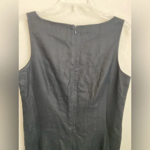 Style &amp; Co. Black 100% Linen Sleeveless Maxi Dress withAssym. Hem Size 12, NWOT
