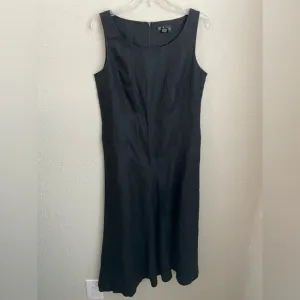 Style &amp; Co. Black 100% Linen Sleeveless Maxi Dress withAssym. Hem Size 12, NWOT