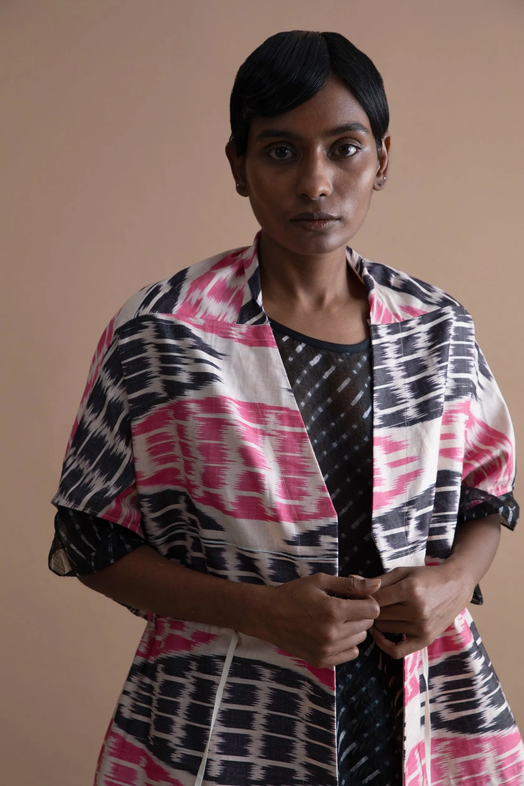 Summer Jacket Shi Cotton Silk Ikat Fashion Edit Kai-24A Urvashi Kaur