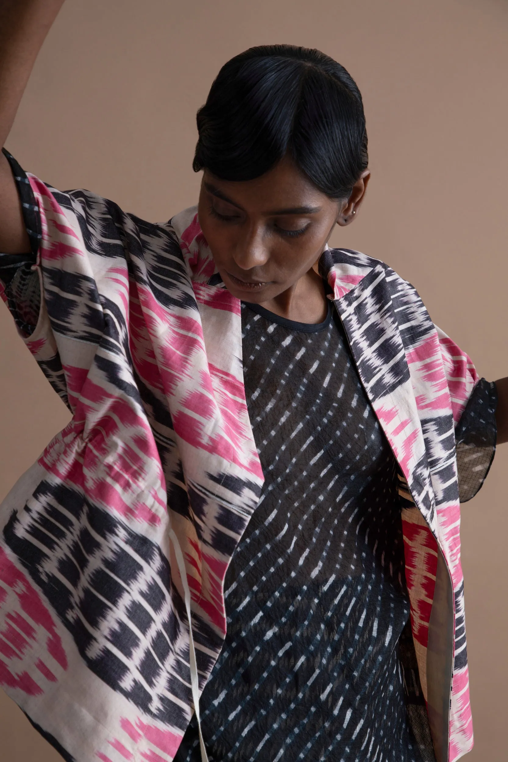 Summer Jacket Shi Cotton Silk Ikat Fashion Edit Kai-24A Urvashi Kaur