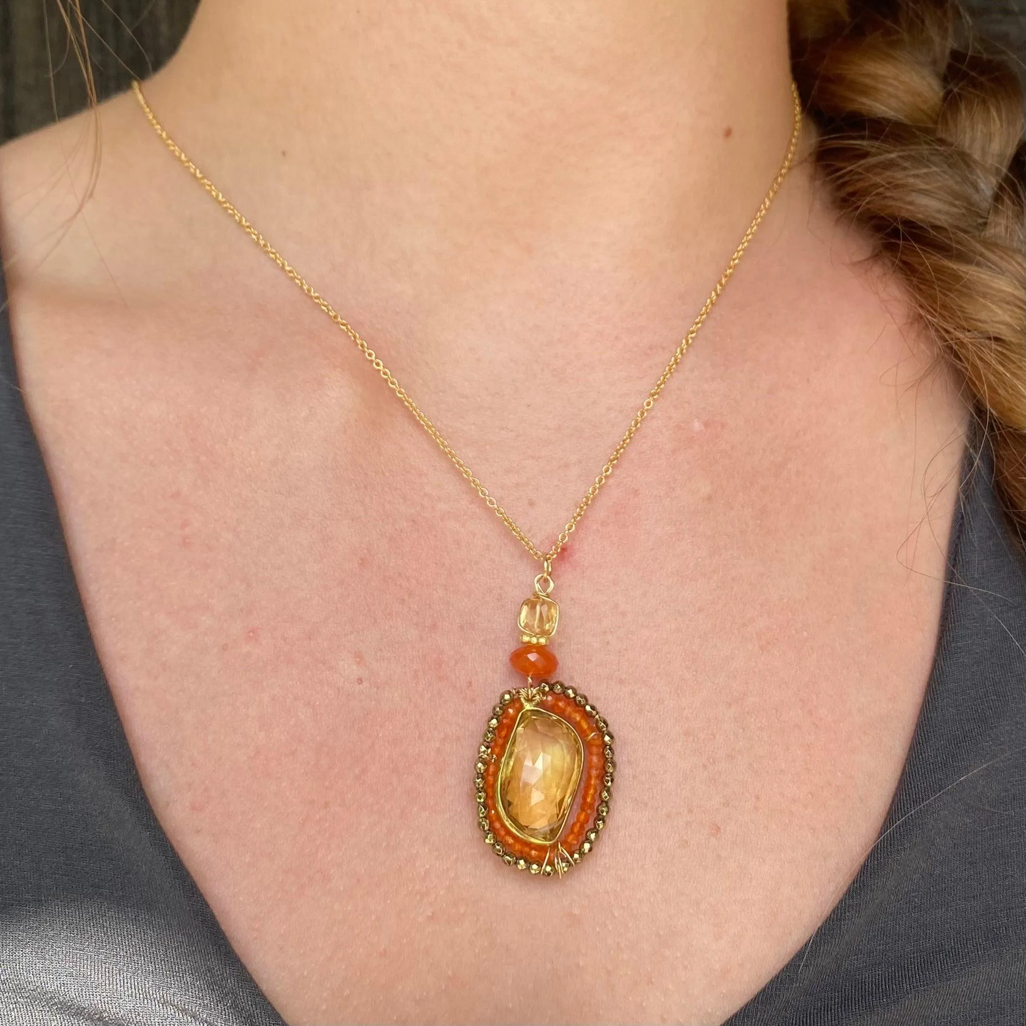 Sunrise Radiance Necklace and Earrings Jewelry