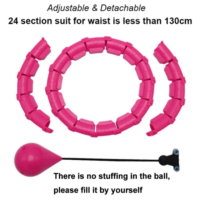 Sybiloo Smart Weighted Fit  Hula Hoop for Adults Weight Loss, 24 Detachable Knots, 2 in 1 Abdomen Fitness Massage, Great for Adults and Beginners