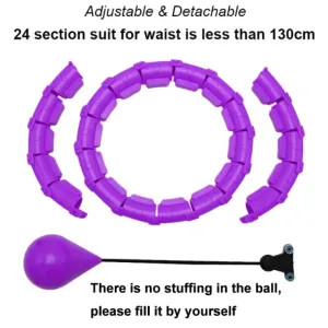 Sybiloo Smart Weighted Fit  Hula Hoop for Adults Weight Loss, 24 Detachable Knots, 2 in 1 Abdomen Fitness Massage, Great for Adults and Beginners