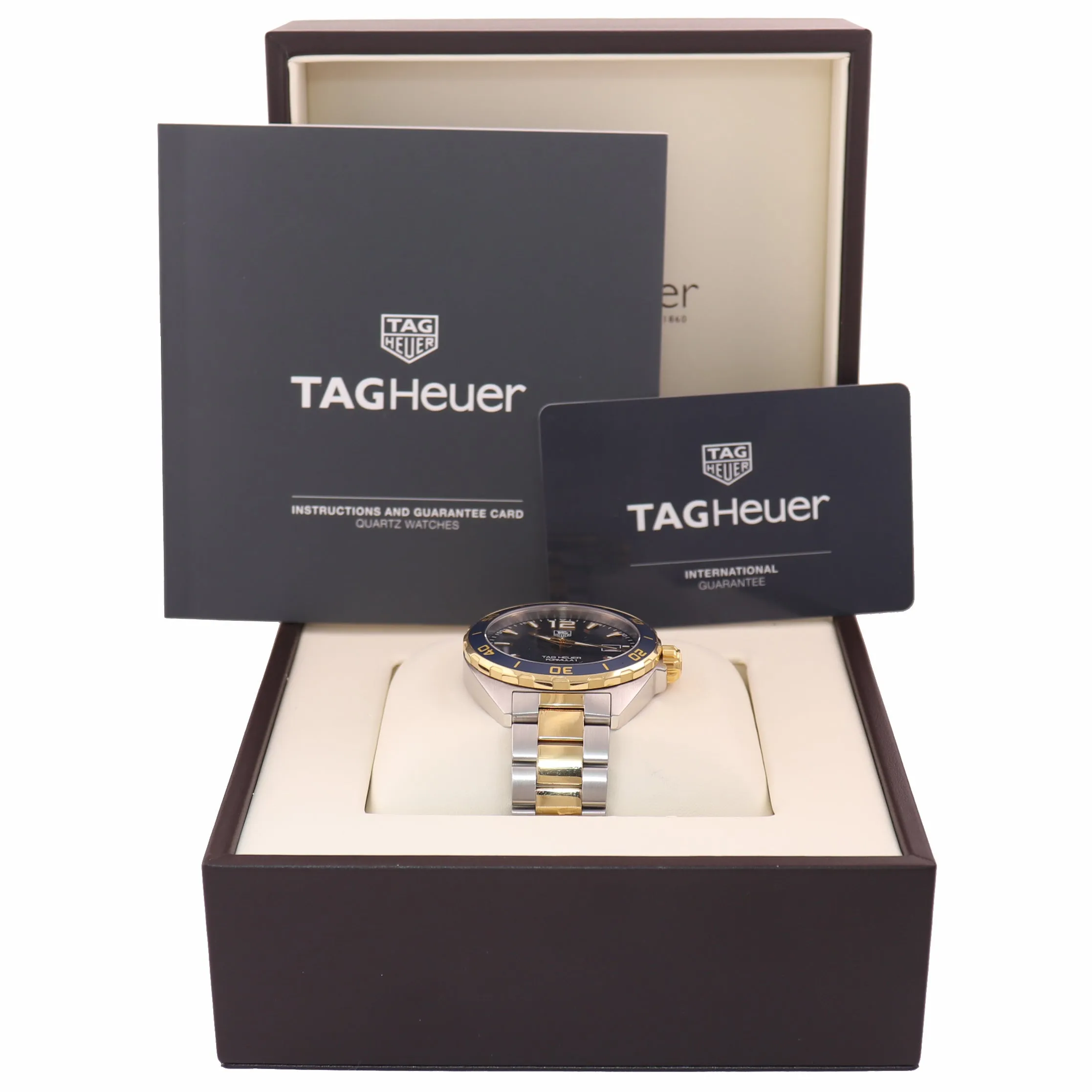 Tag Heuer Formula 1 WAZ1120 41mm Quartz Blue Steel Gold Two Tone Date Watch