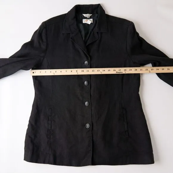 Talbots Coat Jacket Womens 14 Irish Linen Lagenlook Minamalist Travel Classic