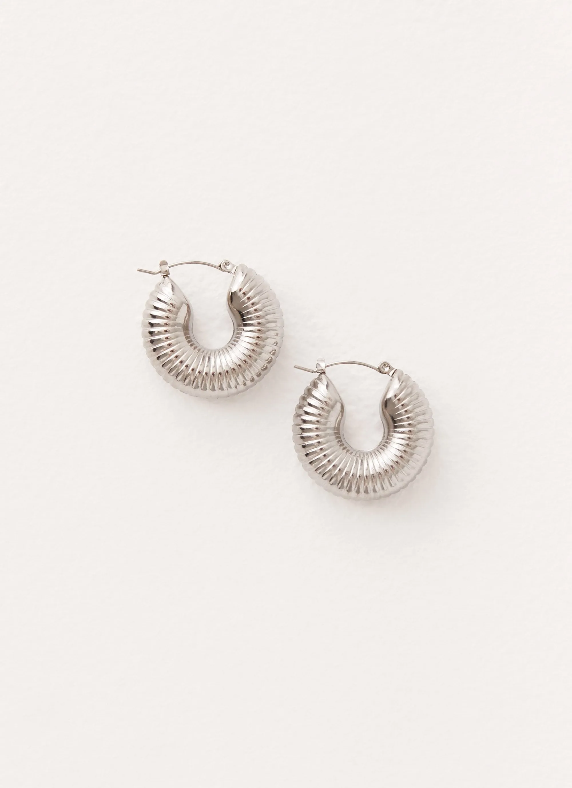 Talk To Me Hoop Earrings - Silver