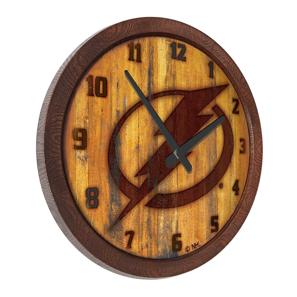 Tampa Bay Lightning: Branded "Faux" Barrel Top Wall Clock
