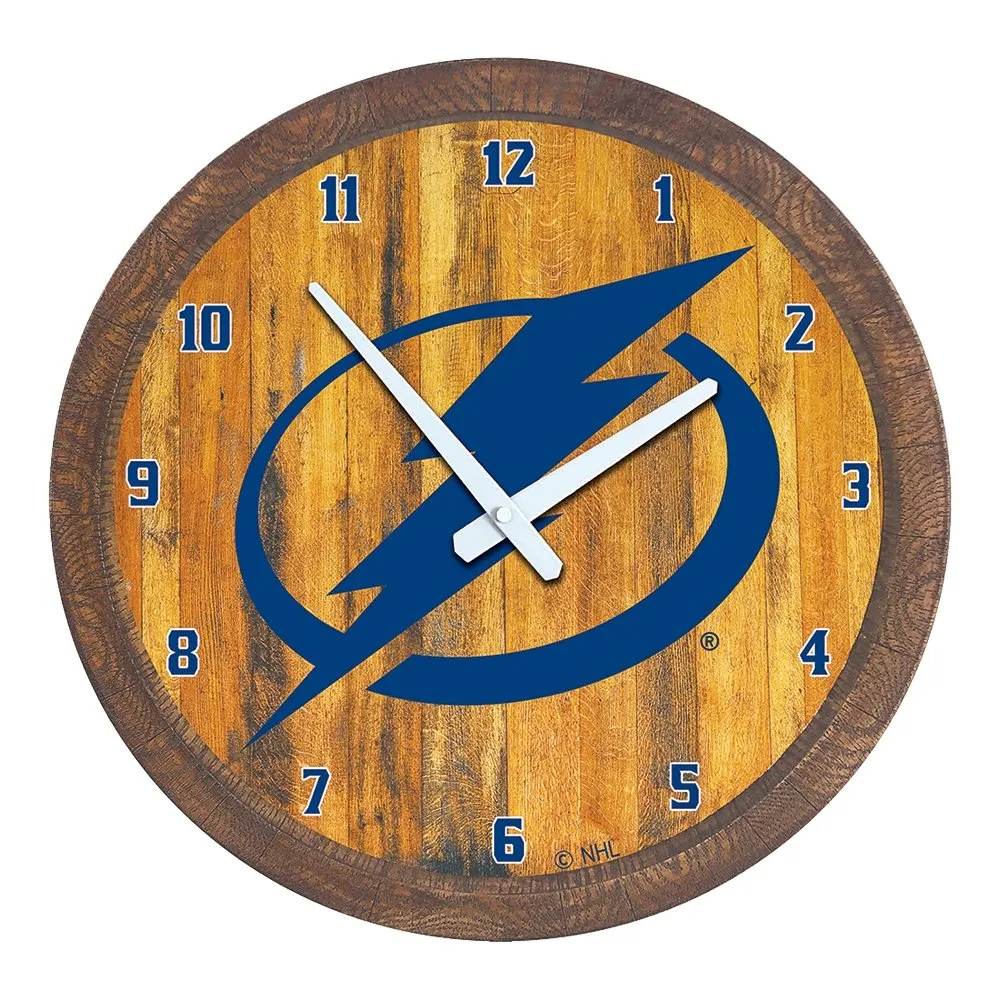 Tampa Bay Lightning: "Faux" Barrel Top Wall Clock