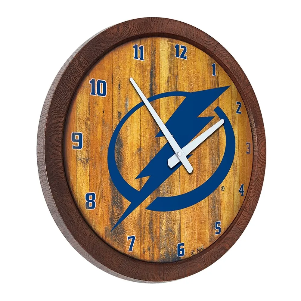 Tampa Bay Lightning: "Faux" Barrel Top Wall Clock