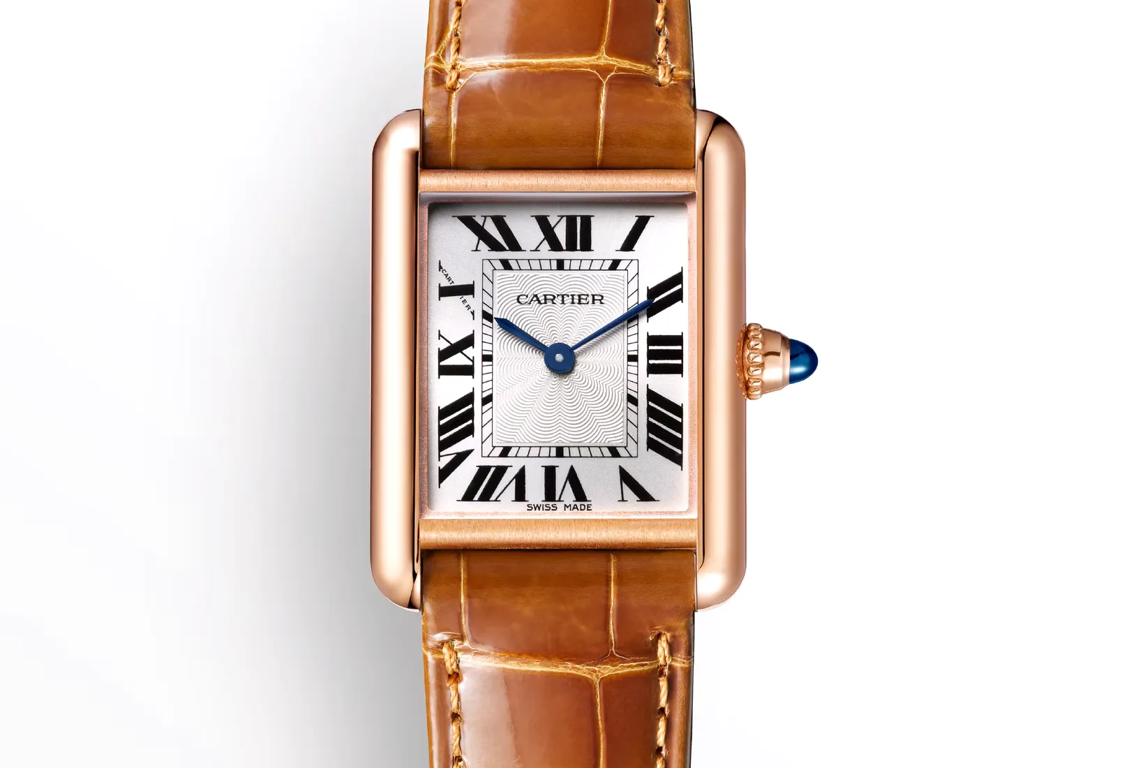 Tank Louis Cartier Watch with Silvered Beaded Dial