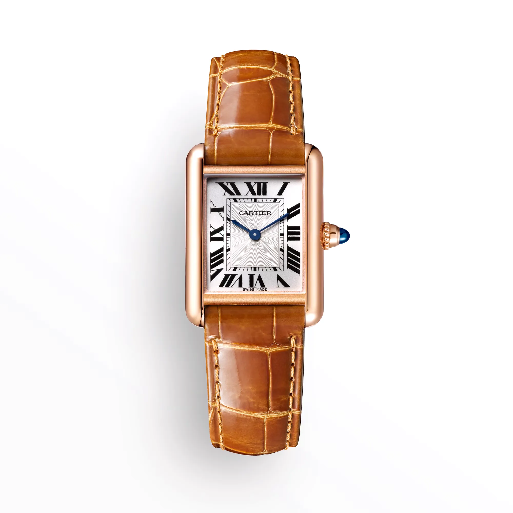 Tank Louis Cartier Watch with Silvered Beaded Dial
