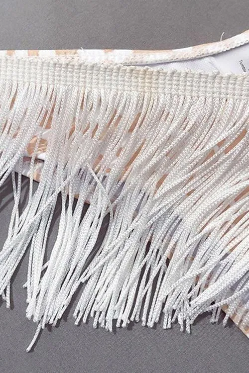 Tassel White Two Piece Set Beachwear
