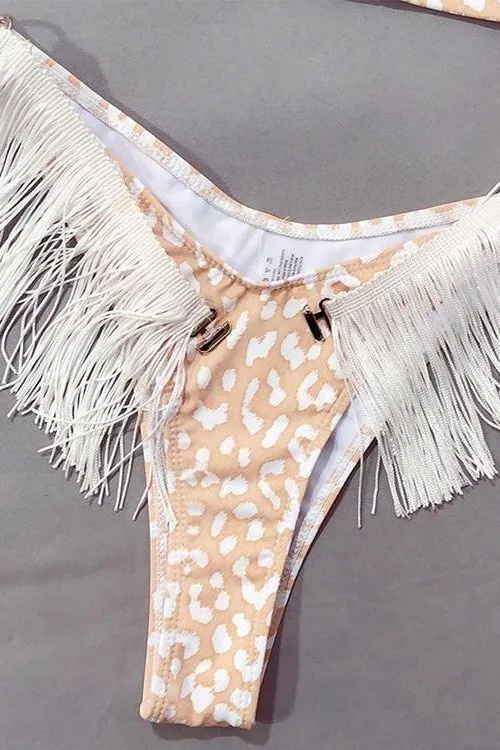 Tassel White Two Piece Set Beachwear