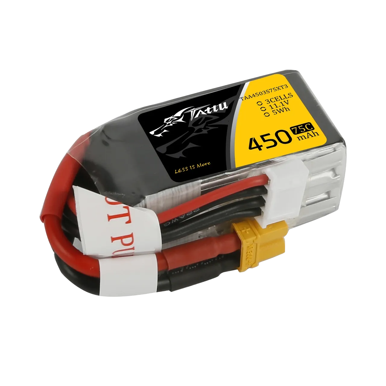 Tattu 11.1V 75C 3S 450mAh Lipo Battery Pack with XT30 Plug