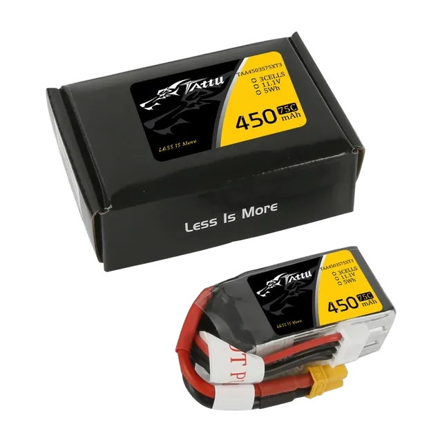Tattu 11.1V 75C 3S 450mAh Lipo Battery Pack with XT30 Plug