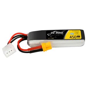 Tattu 450mAh 7.6V High Voltage 95C 2S1P Lipo Battery Pack with XT30 Plug - Long Pack