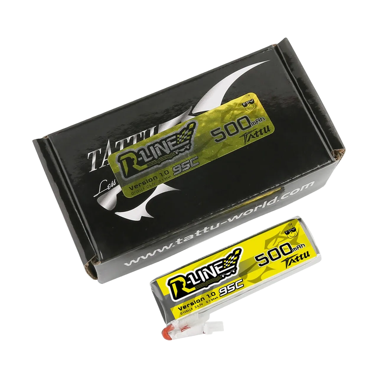 Tattu 500mAh 3.7V 95C 1S1P Lipo Battery Pack with JST-PHR Plug