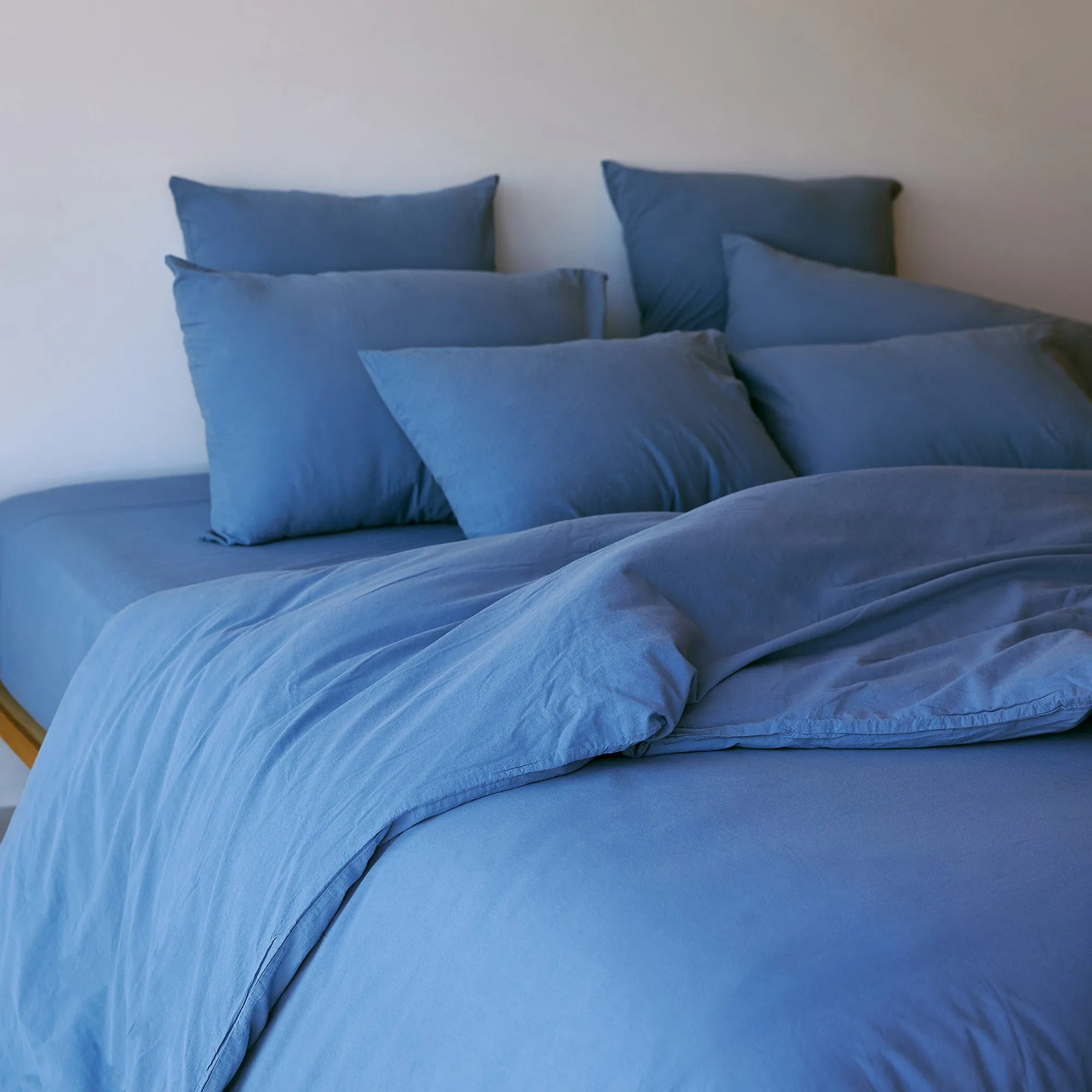 Tavira Washed Cotton Duvet Cover - Blue