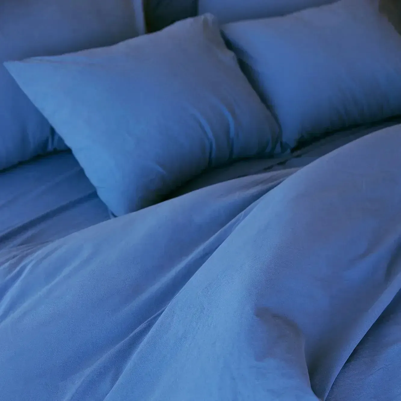 Tavira Washed Cotton Duvet Cover - Blue