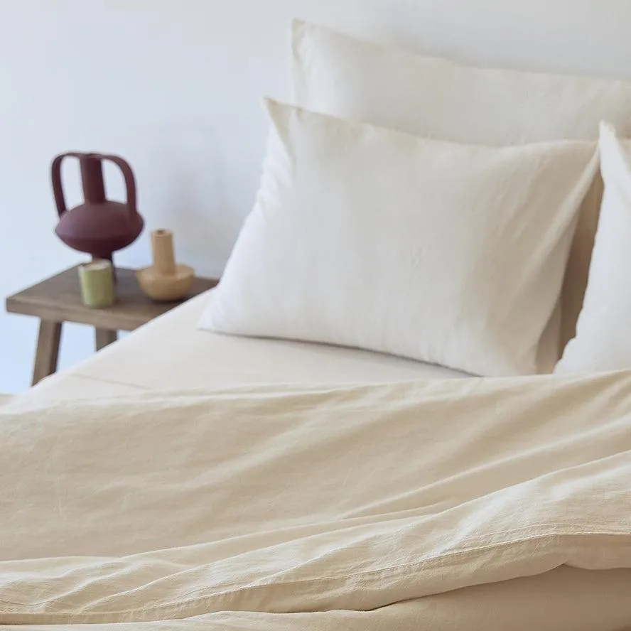 Tavira Washed Cotton Duvet Cover - Natural