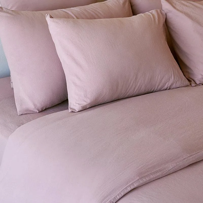 Tavira Washed Cotton Duvet Cover - Pink