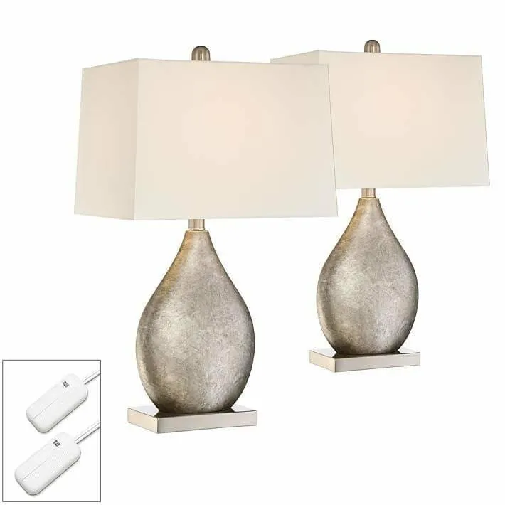 Teardrop Metal Lamps Set of 2 with Dimmers