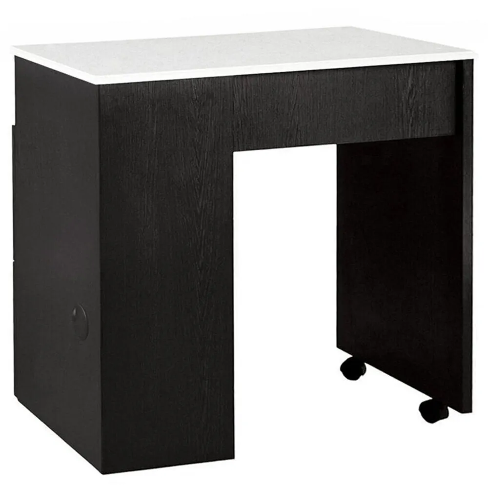 Tempo NM904 Single Compact Manicure Table with White Quartz Top / Available in Black or Gray by Whale Spa