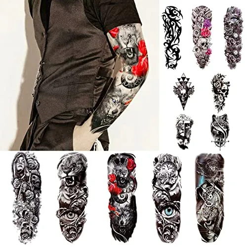 Temporary Tattoo Sleeves fake tattoos that look real and last long 12 Sheets