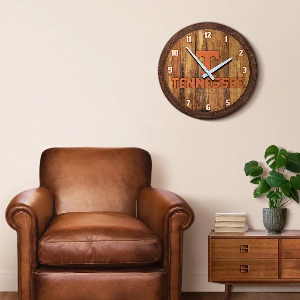 Tennessee Volunteers: "Faux" Barrel Top Wall Clock
