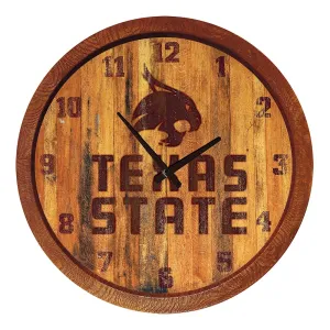 Texas State Bobcats: Branded "Faux" Barrel Top Wall Clock