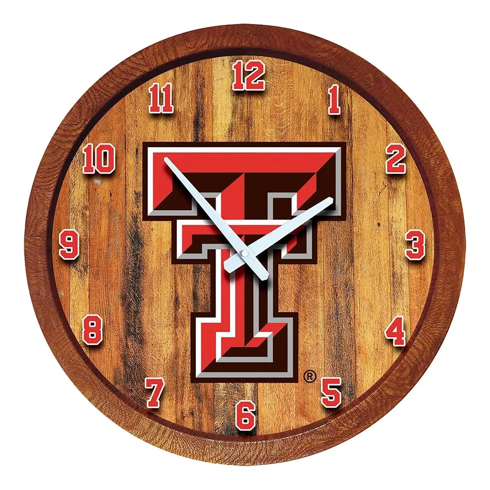 Texas Tech Red Raiders: "Faux" Barrel Top Wall Clock